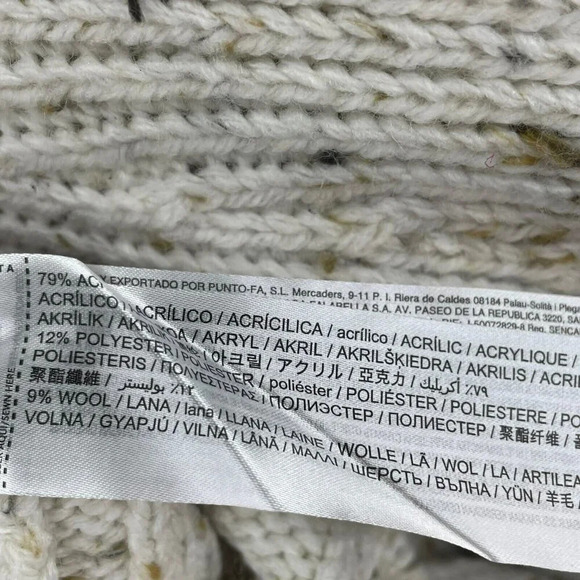 Mango Sweater Dress S Beige Flecked Turtle Neck Bodycon All-Match Raglan Sleeve - Picture 10 of 11